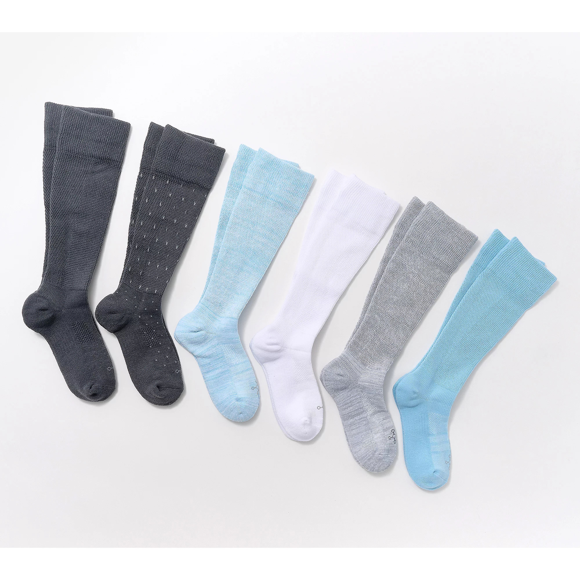 4 Pack Tommie Copper 6 Pack Snugstay Wotc Compression Socks Blue Dot - Medium